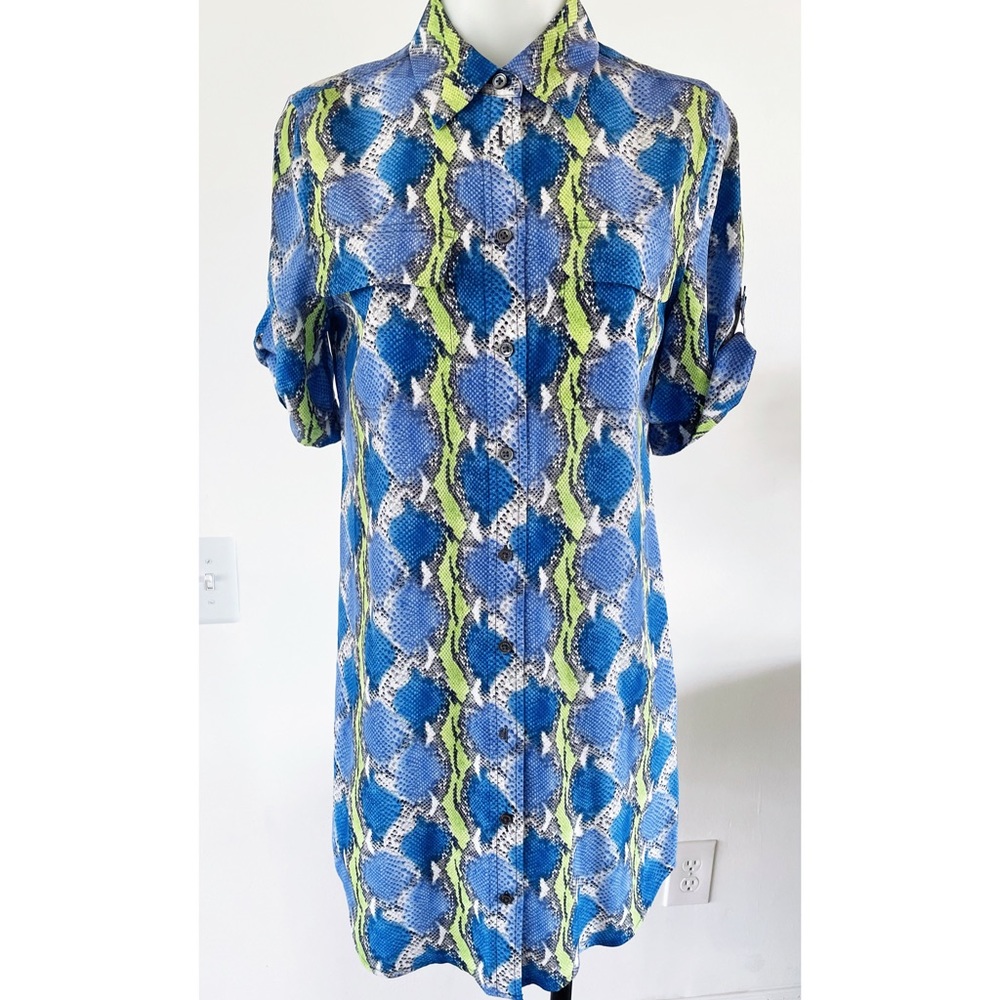 Equipment silk shirt dress python print size small